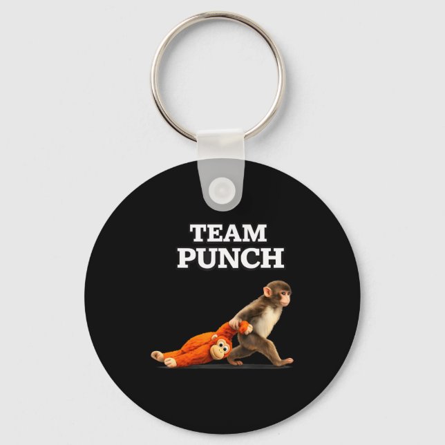 Baby monkey punch meme team punch 2026  key ring (Front)