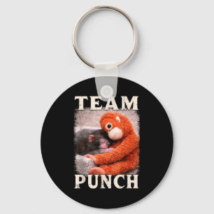 Baby monkey punch meme team punch trend meme key ring