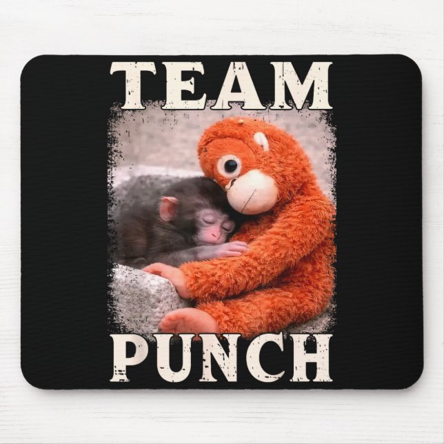 Baby monkey punch meme team punch trend meme mouse pad (Front)