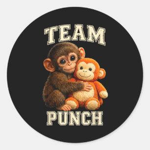 Baby monkey punch team punch classic round sticker