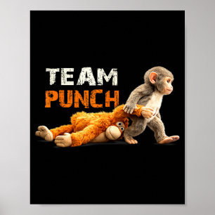 Baby monkey punch team punch cute animal lover poster