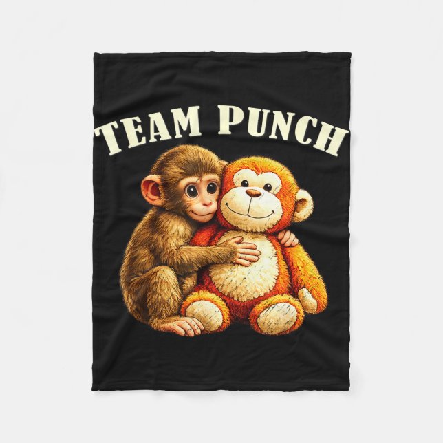 Baby monkey punch team punch  fleece blanket (Front)
