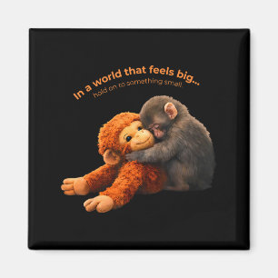 Baby monkey punch team punch hold on to something magnet