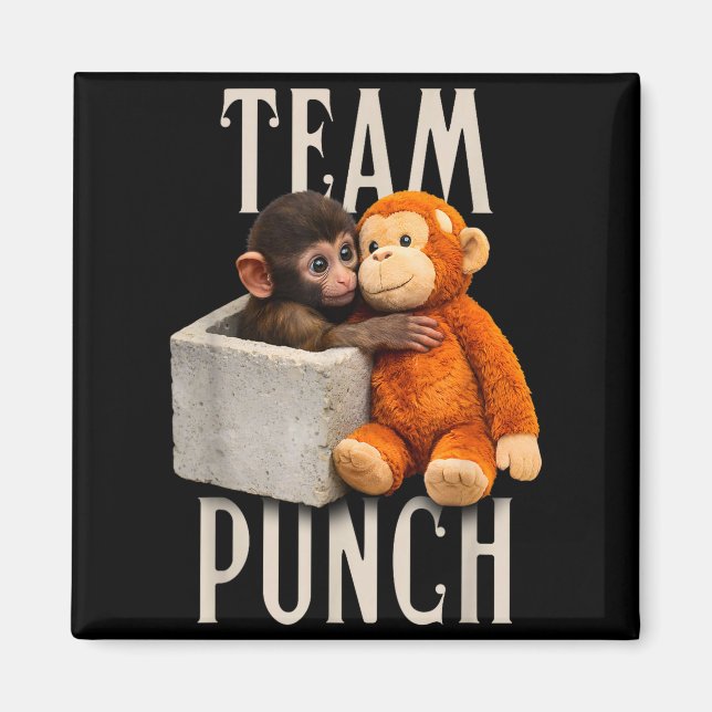 Baby monkey punch team punch  magnet (Front)
