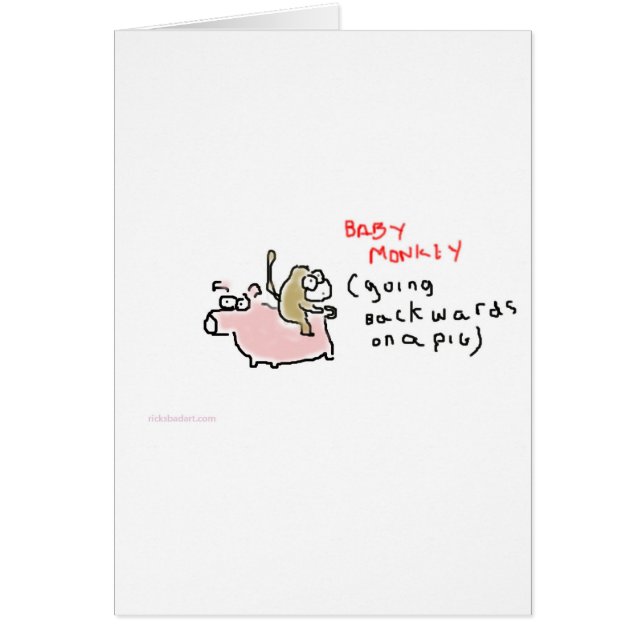 Baby Monkey (riding backwards on a pig) (Front)