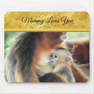 Baby Monkey sucking it's mothers milk. Mouse Pad