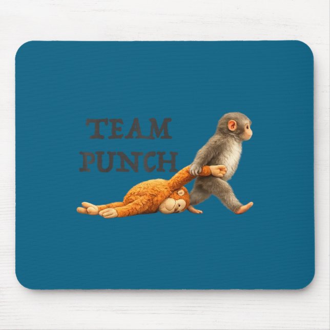 Baby monkey team punch funny monkey meme Baby monk Mouse Pad (Front)