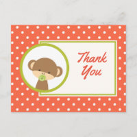 Baby Monkey with a Pacifier Baby Shower Thanks