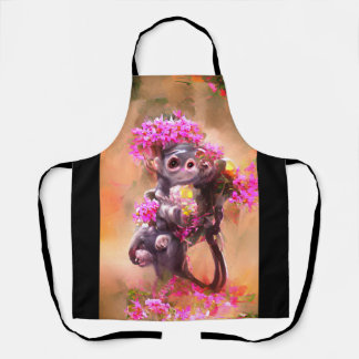 Baby Monkey with Flowers Apron
