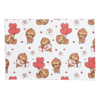 Baby Monkey with heart balloons Pillowcase