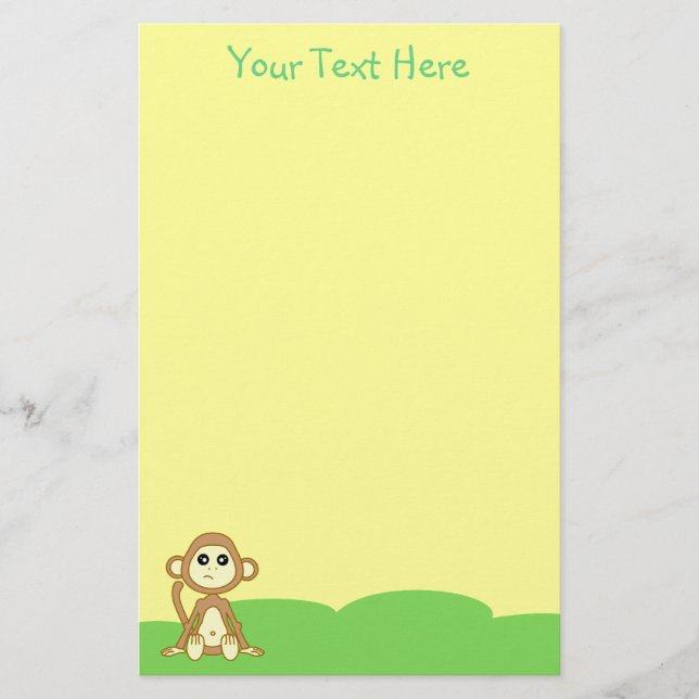 Baby Monkey Yellow Stationery (Front)