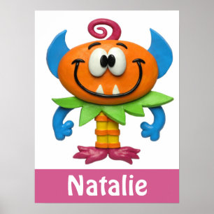 Baby Monster Baby Girl Shower Nursery Poster