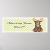 Baby Moose Baby Shower Banner