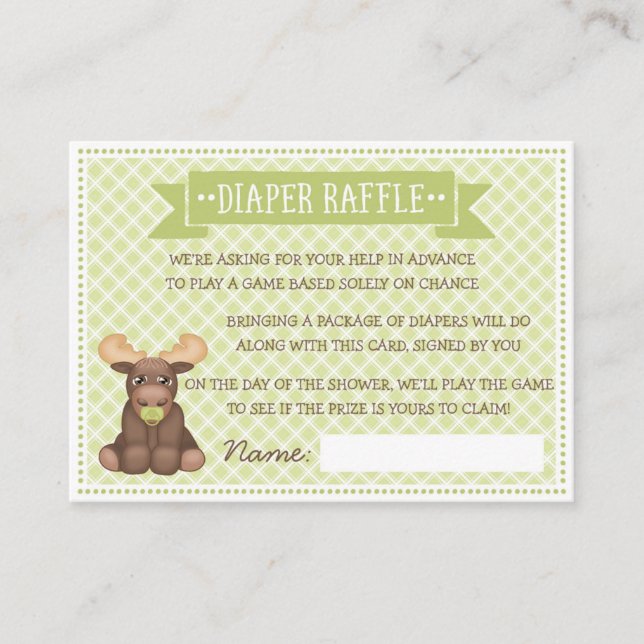 Baby Moose Diaper Raffle Enclosure Card (Front)