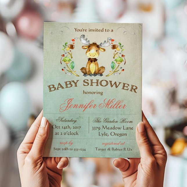 Baby Moose Shower Invitation (Creator Uploaded)