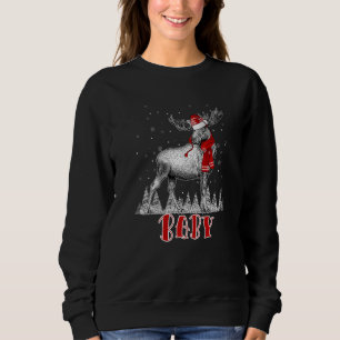 Baby Moose Wear Santa Hat Matching Family Christma Sweatshirt