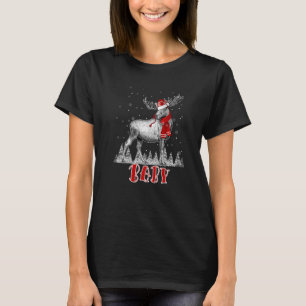 Baby Moose Wear Santa Hat Matching Family Christma T-Shirt