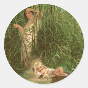 Baby Moses And The River Nile Classic Round Sticker