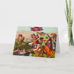 Baby Moses at the river Greeting card 2