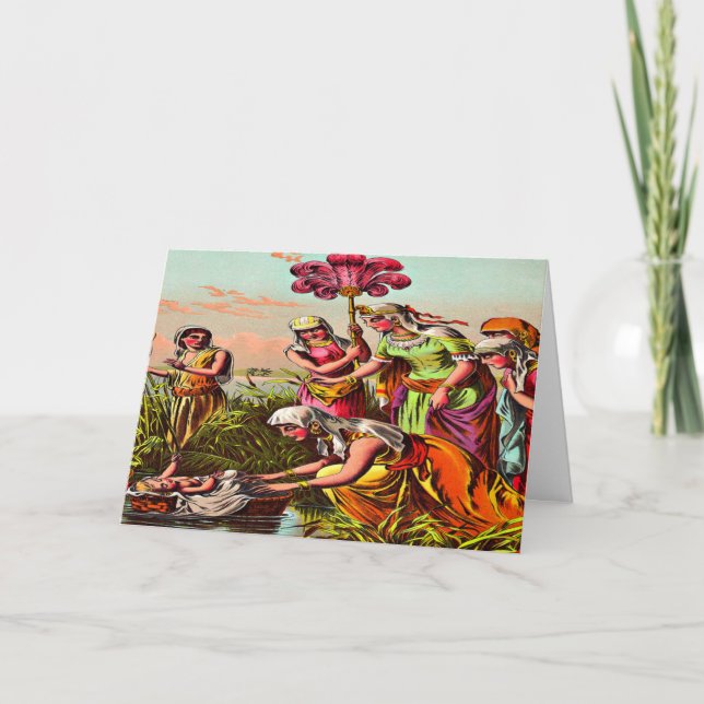 Baby Moses at the river Greeting card 2 (Front)