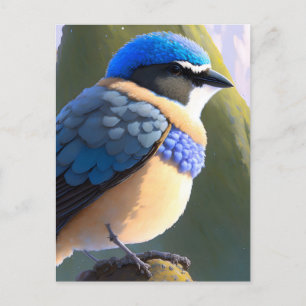 Baby Mountain Bluebird, Postcrossing Postcard