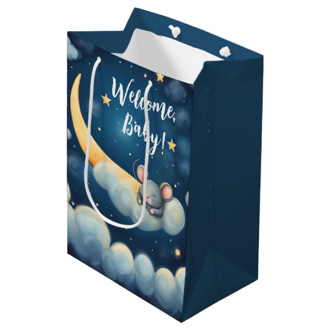 Baby Mouse Sleeping in a Cloud Medium Gift Bag (Front Angled)