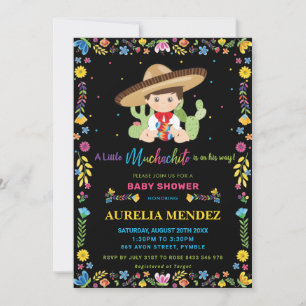 Baby Muchachito Fiesta Mexican Baby Boy Shower  Invitation