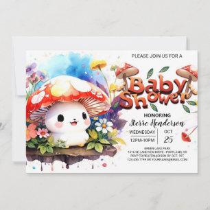 Baby Mushroom's Dreamy Expedition Baby Shower Invitation