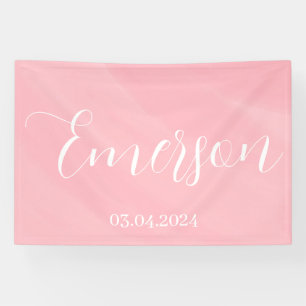 Baby Name and Date Banner