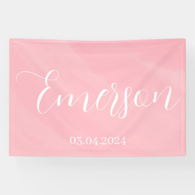 Baby Name and Date  Banner (Horizontal)