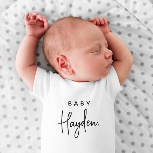 Baby Name Baby Shower Newborn Arrival Gift Bodysuit (Creator Uploaded)