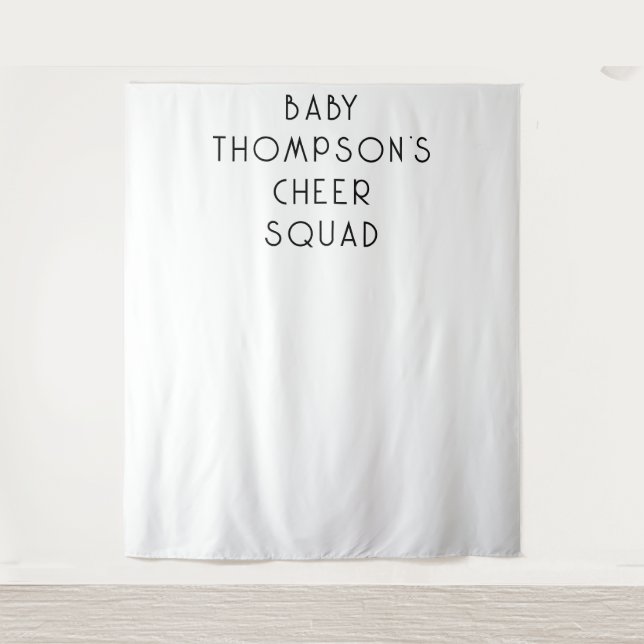 Baby Name Cheer Squad Photography Backdrop Tapestry (Front)