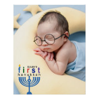 Baby Name First Hanukkah Menorah Festival Lights