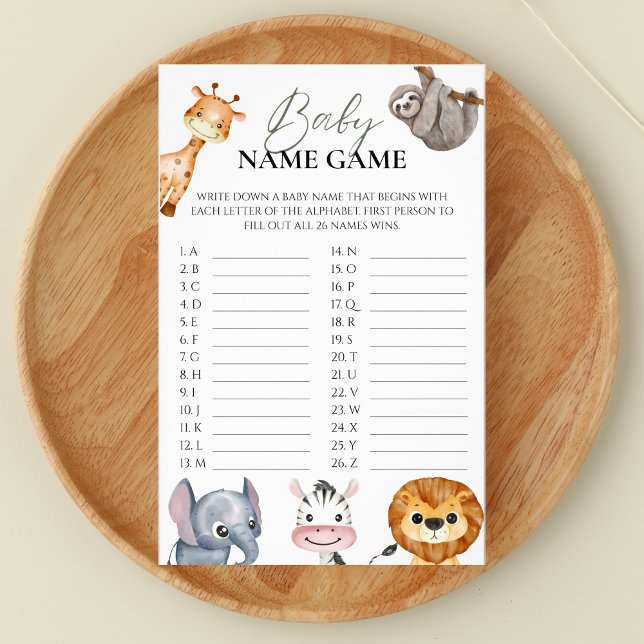 Baby Name Game Safari Animals Wild One Flyer (Creator Uploaded)