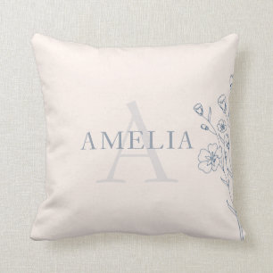 Baby name gift personalized, pink baby Cushion