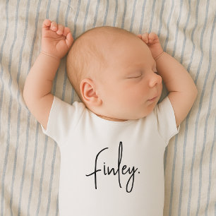 Baby Name Minimalist Script Typography Name Baby Bodysuit