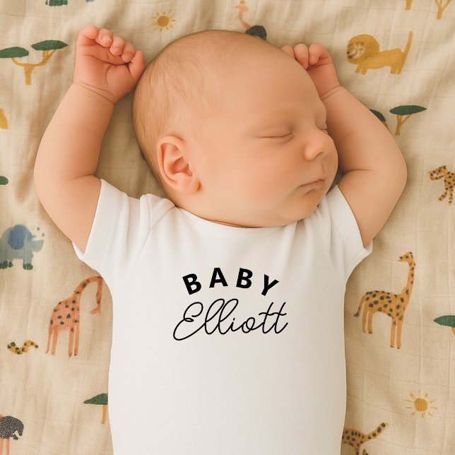Baby Name Newborn Arrival Gift Personalised Bodysuit (Creator Uploaded)