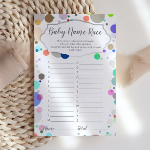 "Baby Name Race" Gender Reveal Shower Game