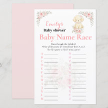 Baby Name Race Golden Girl Baby Shower Game