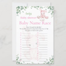 Baby Name Race Little Bunny Girl Baby Shower Game