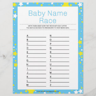 Baby Name Race [Starry Night Blue] Custom Letterhead