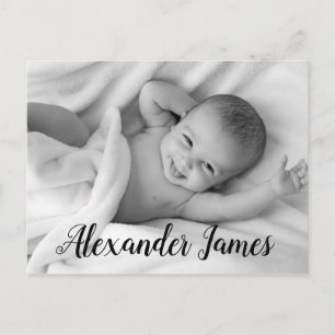 Baby Name Script Birth Announcement Photo