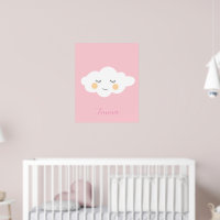 Baby Name Sleepy Kawaii Cloud Pastel Pink