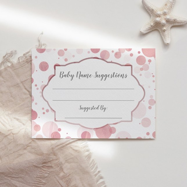 Baby Name Suggestions Card Polka Dots Baby Shower (Creator Uploaded)