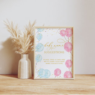 Baby Name Suggestions Gender Reveal Poster