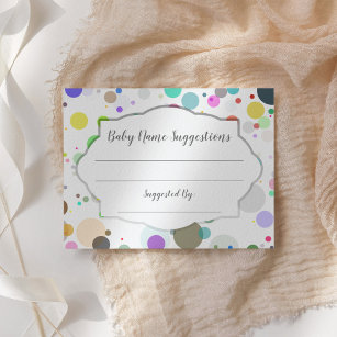 Baby Name Suggestions Polka Dots Baby Shower Enclosure Card