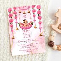 Baby Naming Cradle Indian Ceremony pink template