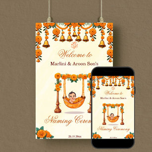 Baby Naming Cradle Indian Ceremony welcome sign
