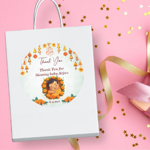 Baby Naming Namkaran Cradle Ceremony favour  Classic Round Sticker