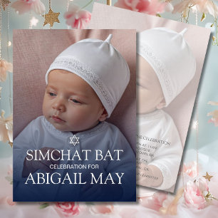 Baby Naming Simchat Bat Photo Simple Invitation